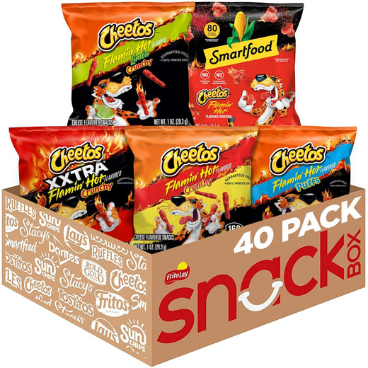 Cheetos Cheese Flavored Snacks, Flamin' Hot Mix Variety Pack, (Pack of 40)